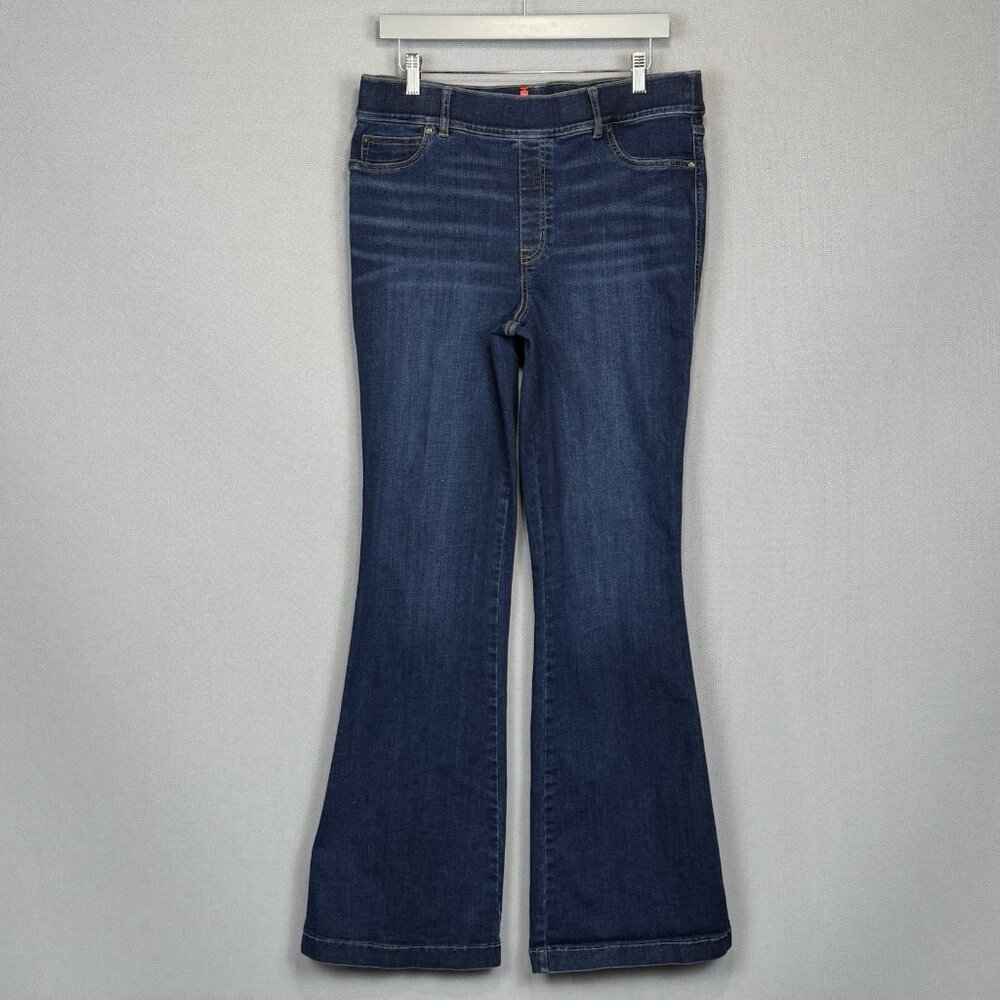 Spanx Jeans Women XL Blue Flare High Rise Pull On SpanxShape EveryWear 20327R